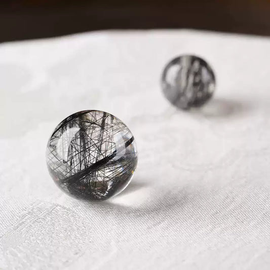 時根坊收藏級天然巴西黑髮晶散珠單珠