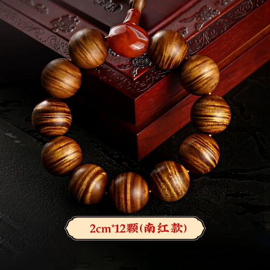 時根坊金絲楠木佛珠手串四川陰沉木2cm*12顆