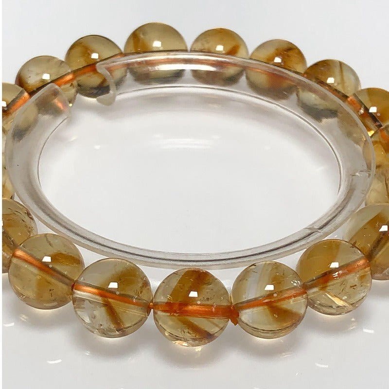 時根坊天然巴西招財金字塔黃水晶手珠(10mm)