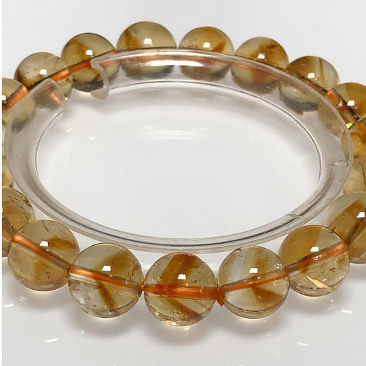 時根坊天然巴西招財金字塔黃水晶手珠(10mm)