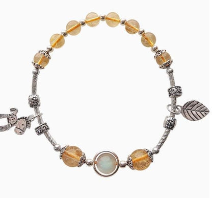 時根坊招財天然金髮晶灰月光石 手串(14-20cm)