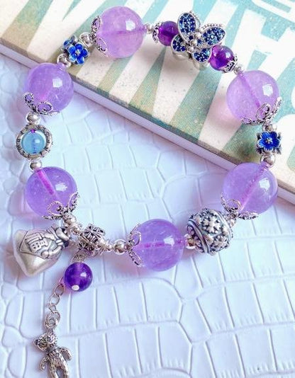 時根坊收藏級天然薰衣草紫水晶 手串(14-20cm)