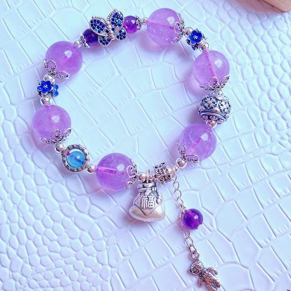 時根坊收藏級天然薰衣草紫水晶 手串(14-20cm)