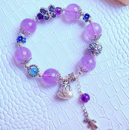 時根坊收藏級天然薰衣草紫水晶 手串(14-20cm)