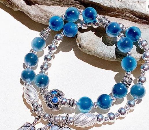 時根坊天然藍糖心瑪瑙 手串(14-20cm)