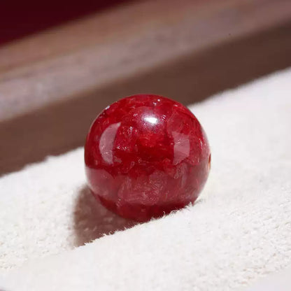 時根坊收藏級正品天然硃砂原礦晶體砂散珠