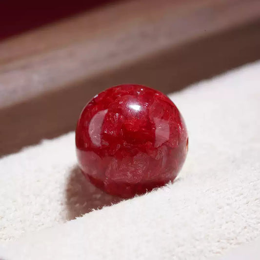 時根坊收藏級正品天然硃砂原礦晶體砂散珠