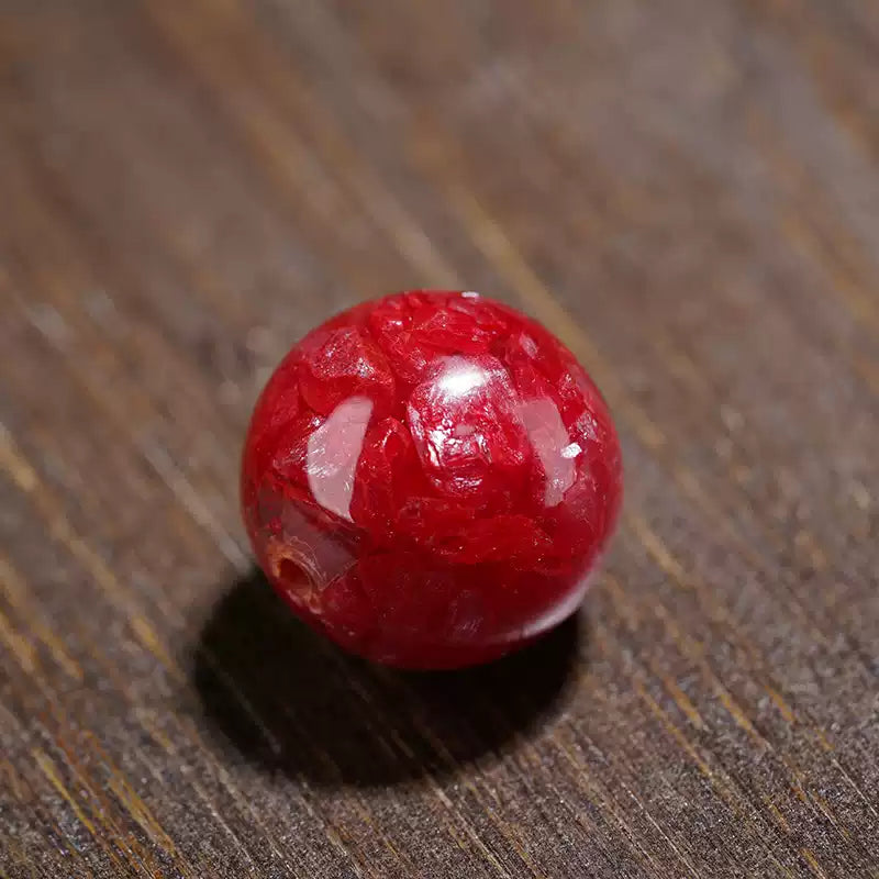 時根坊收藏級正品天然硃砂原礦晶體砂散珠