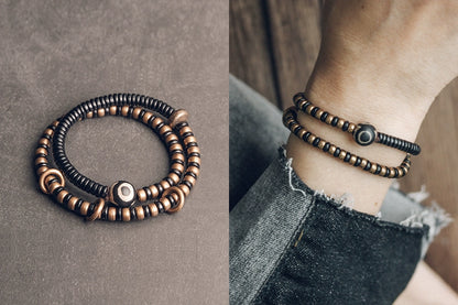 時根坊黑檀木多層手鏈