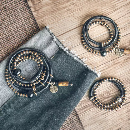 時根坊黑檀木多層手鏈