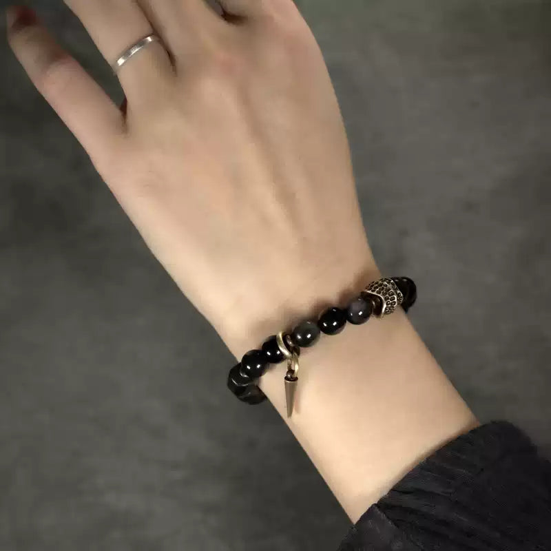 時根坊復古原創手工紋理黑檀木手串