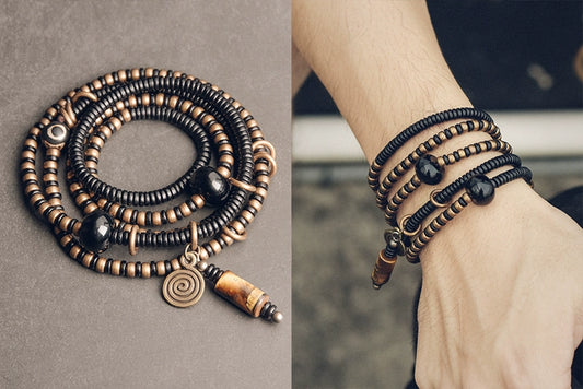 時根坊黑檀木多層手鏈