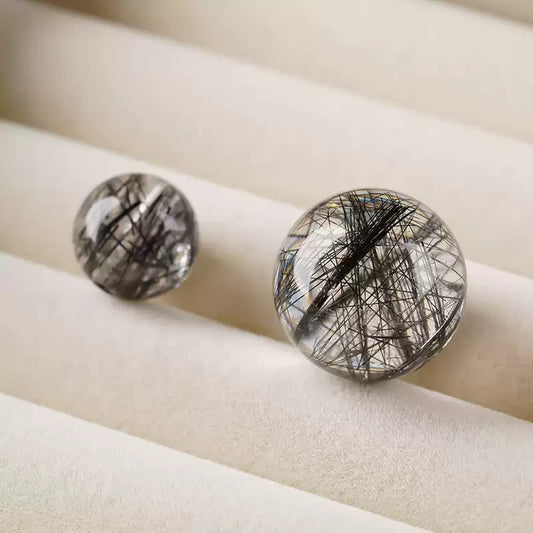 時根坊收藏級天然巴西黑髮晶散珠單珠