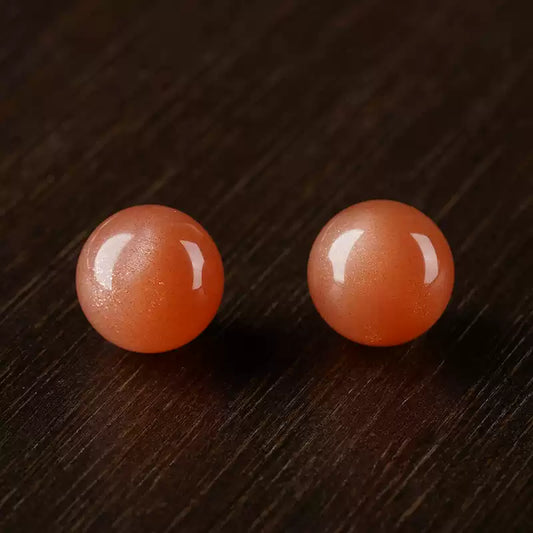 時根坊收藏級天然太陽石散珠貓眼橙月光石單珠