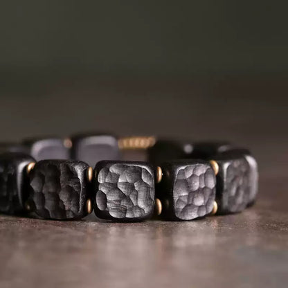 時根坊曲尾花黑檀手串粗面質感復古手鏈