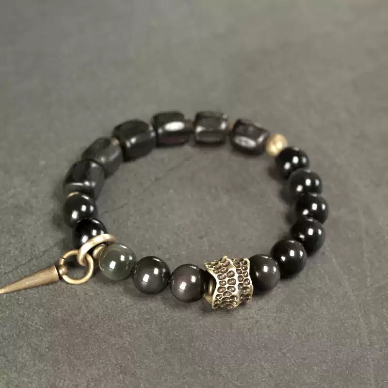 時根坊復古原創手工紋理黑檀木手串