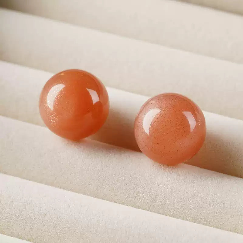 時根坊收藏級天然太陽石散珠貓眼橙月光石單珠