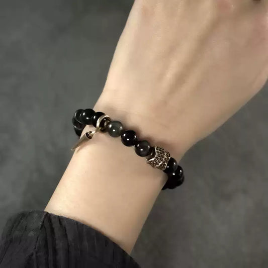 時根坊復古原創手工紋理黑檀木手串