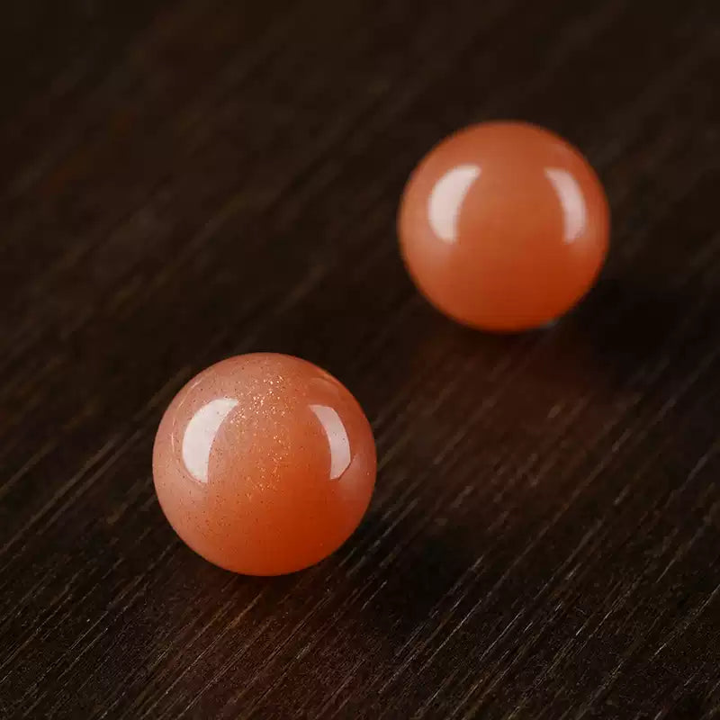 時根坊收藏級天然太陽石散珠貓眼橙月光石單珠