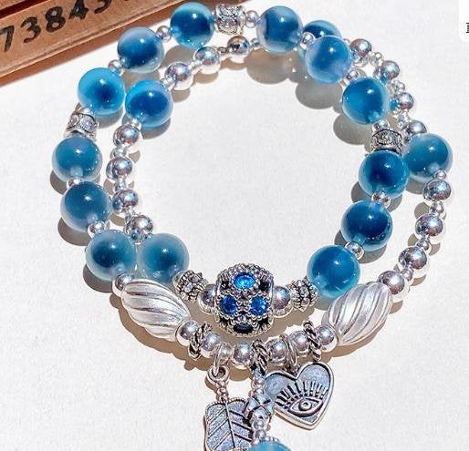 時根坊天然藍糖心瑪瑙 手串(14-20cm)