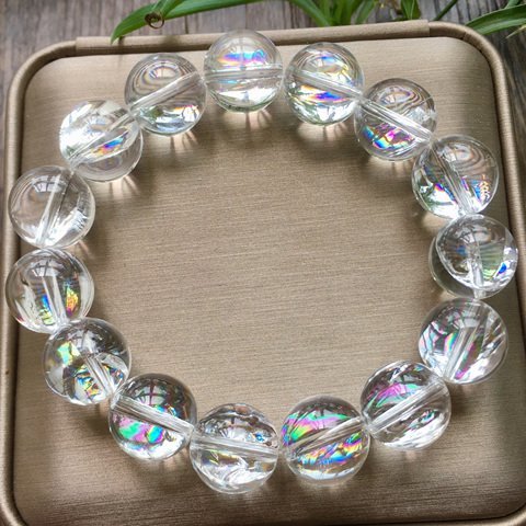 時根坊純天然梵天透體白水晶手珠18m