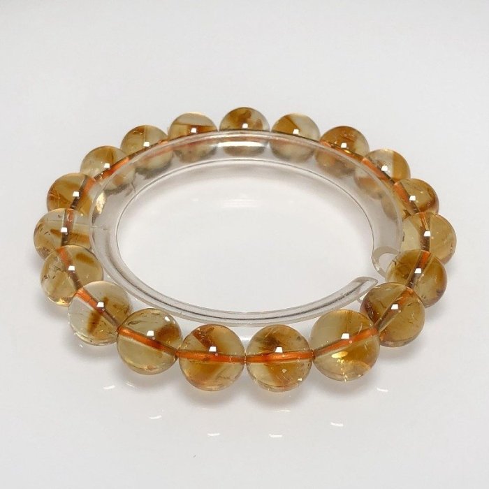 時根坊天然巴西招財金字塔黃水晶手珠(10mm)